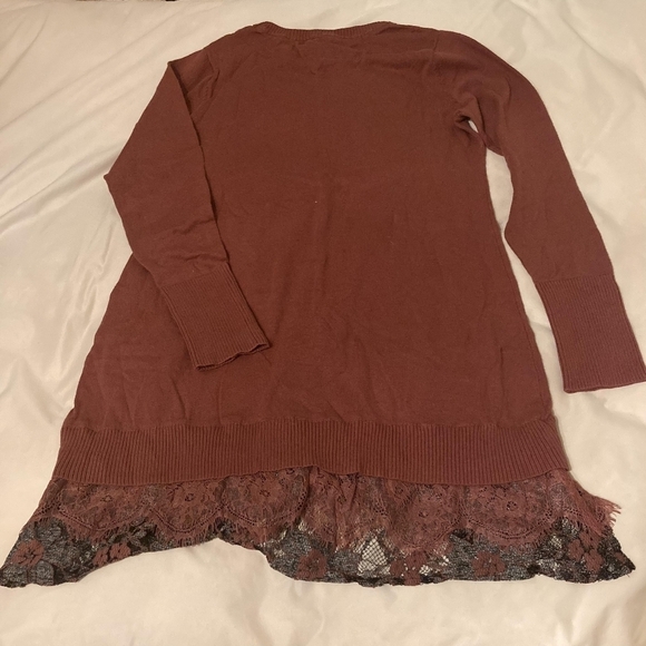 Logo By Lori Goldstein Women's Small S Lace Trim Cashmere Blend Knit Sweater EUC - Picture 7 of 10